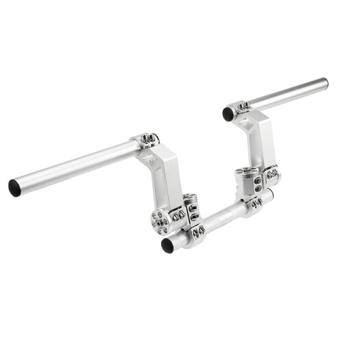Adjustable Motorcycle Handlebars Handle Bar, Detachable Steering Hangers Bars System for 125cc Scooter Silver