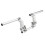 Adjustable Motorcycle Handlebars Handle Bar, Detachable Steering Hangers Bars System for 125cc Scooter Silver 2