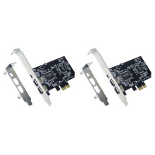 2X PCI-E PCI Express FireWire Card, IEEE 1394 Controller Card with Firewire Cable, for Video, Audio Transmission,Etc