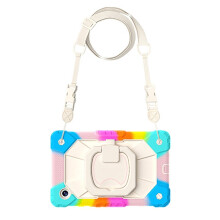 For Air 2024 Case Kids Tablet Stand Cover Silicone+PC for 13 Inches with Pen Tray,Colorful Blue