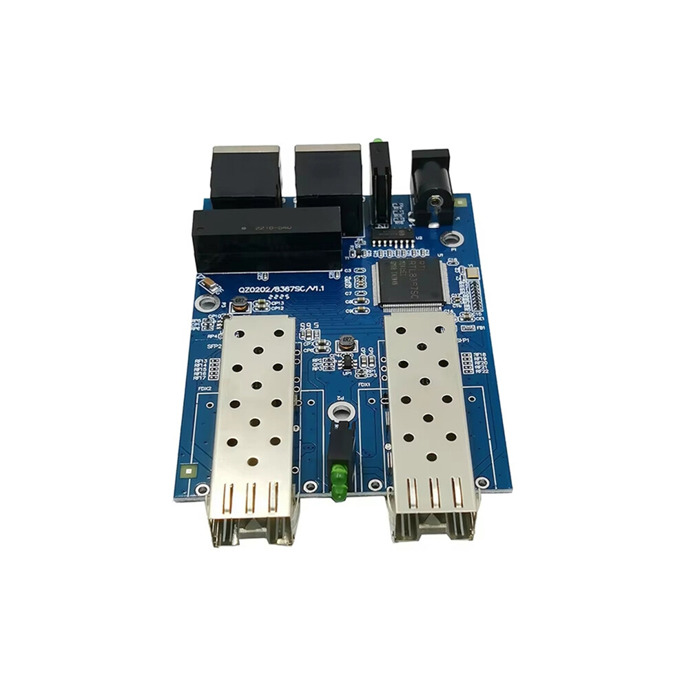 Photos - Switch Gigabit Ethernet Fiber  2RJ45 UTP 2SFP Optical Media Converter 2SC 10/100/1000M