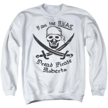 Trevco Sportswear PB108L-AS-1 Princess Bride The Real DPR Adult Crewneck Sweatshirt, White - Small