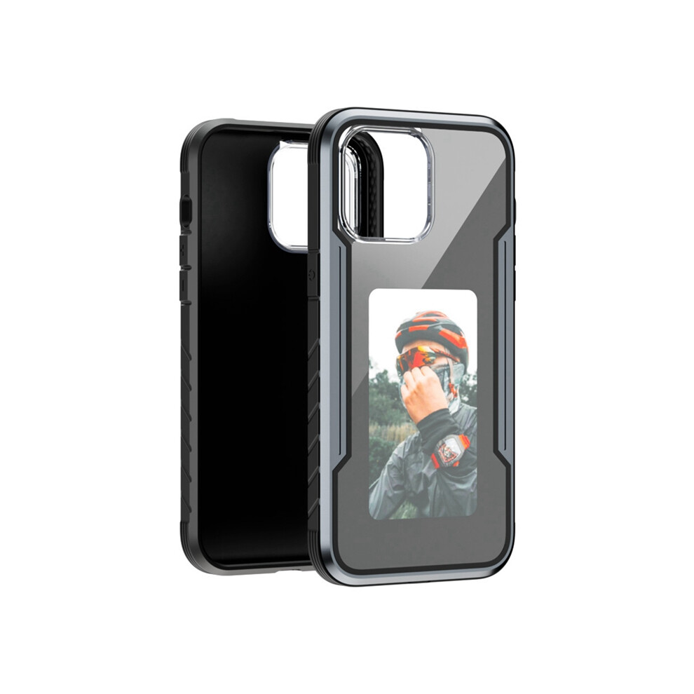 Smart Nfc Eink Screen Diy Phone Case Custom Refesh Display Mobile Cover For Iphone15pro Max Gray 4853284753478