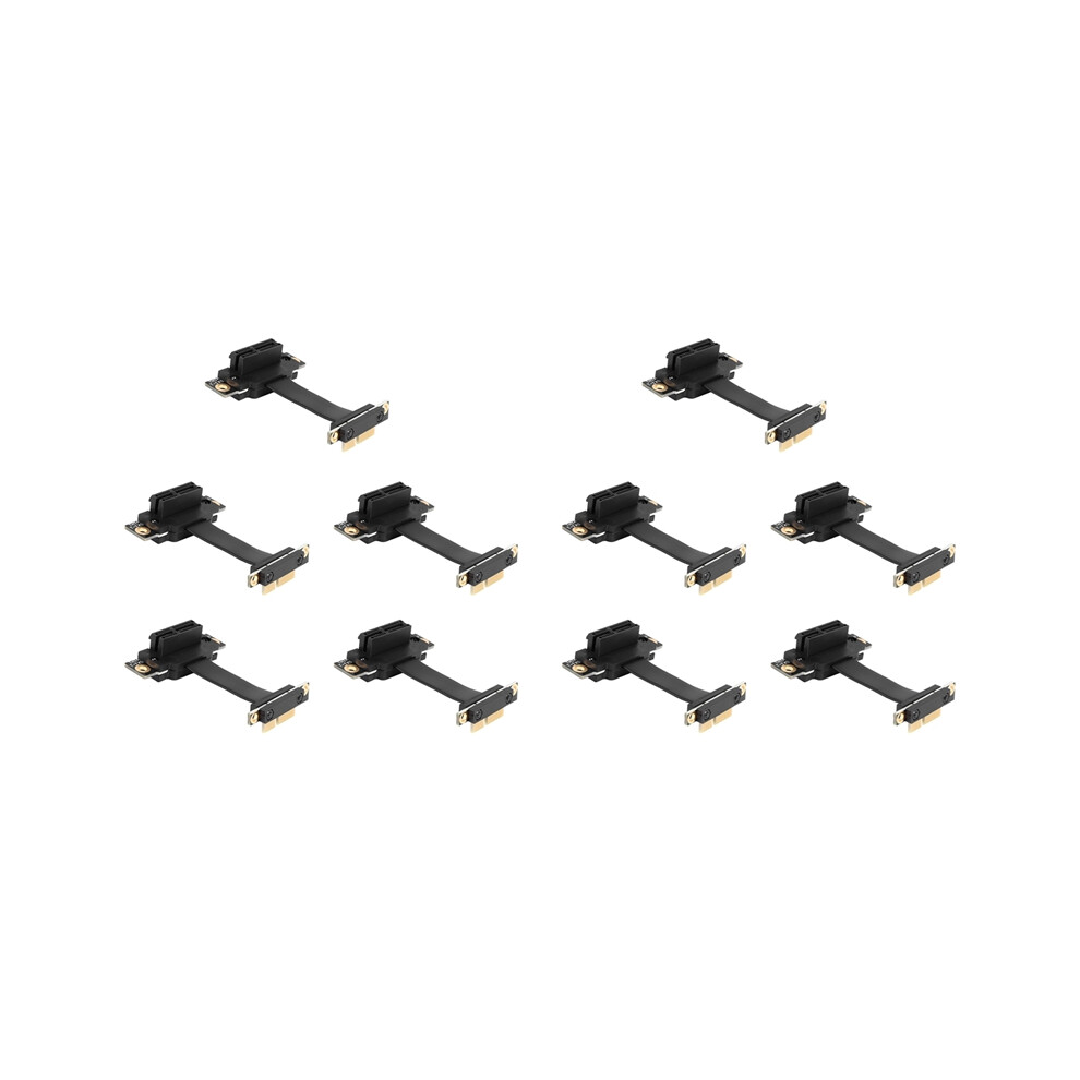 10X Pcie X1 Riser Cable Dual 90 Degree Right Angle Pcie 3.0 To Extension 8Gbps Pci Express 1X Card 5Cm 4851161921354