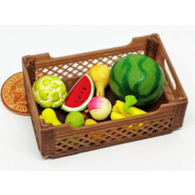 Dolls House Mixed Fruit Selection In A Plastic Crate Miniature F2