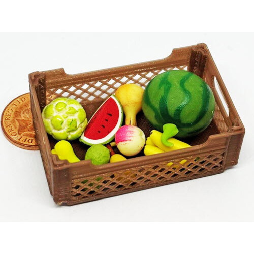 Dolls House Mixed Fruit Selection In A Plastic Crate Miniature F2
