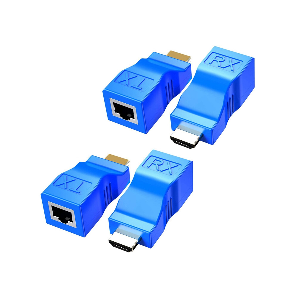 4Pack Extender, To Rj45 Converter Repeater Over Cat 5E / 6 1080P Up 30M Extender For Hdtv Stb 4K 2K 4851161926588