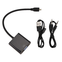 Micro- to VGA Adapter Cable 1080P Video Converter with Audio Jack USB Power for Camera 4