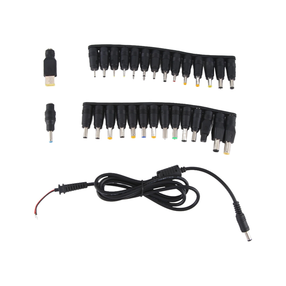 31Pcs Laptop Dc Power Supply Adapter Connector Plug Ac Jack Charger Connectors Conversion Black 4851161929374