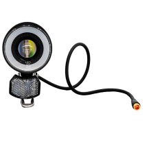 QD228 Electric Bicycle Horn Light - Front Headlight for E-Bikes & Scooters, Tool-Free Install, Bright ABS Black