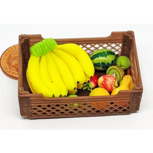 Dolls House Mixed Fruit Selection In A Plastic Crate Miniature F3
