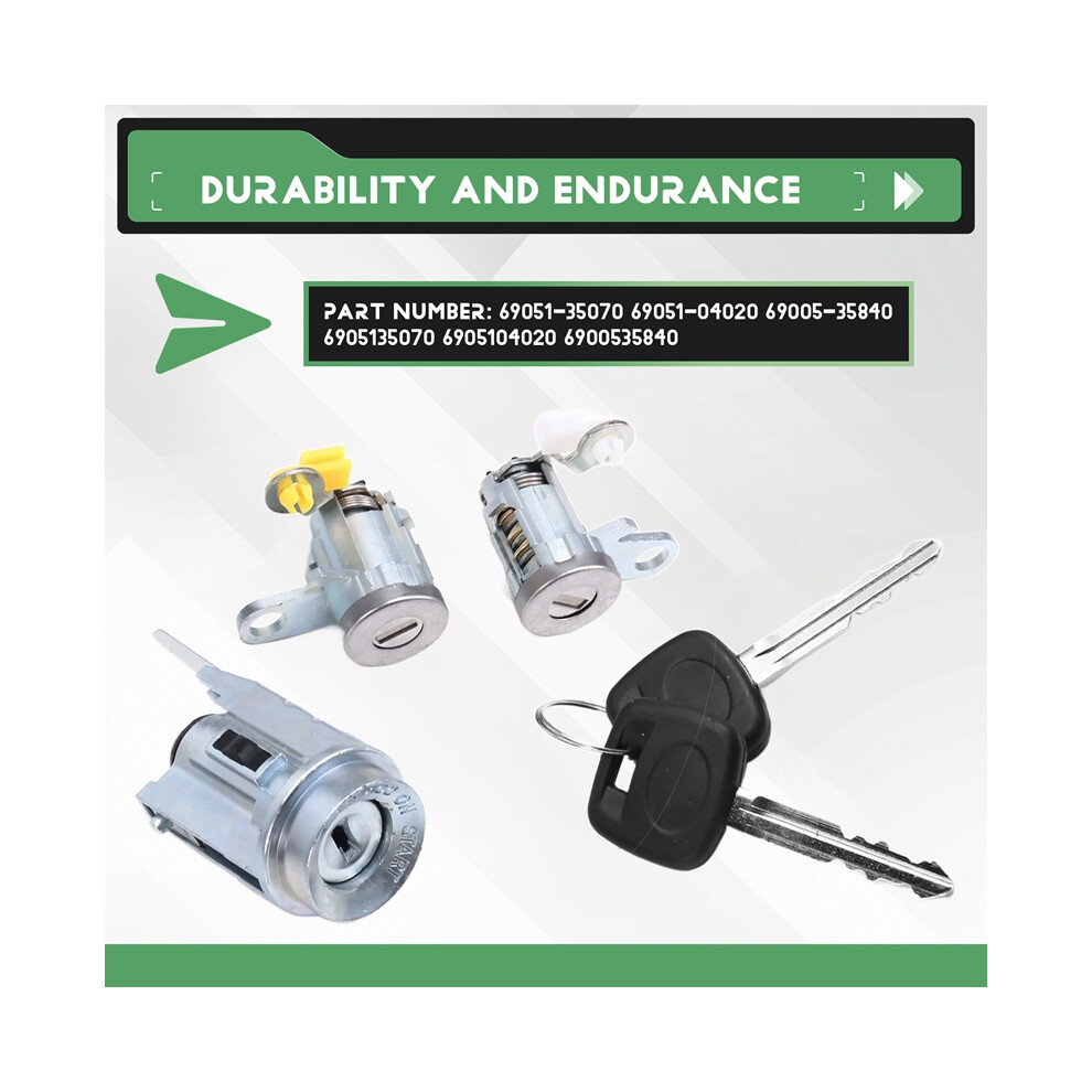 Car Door Lock Key Ignition Cylinder With 2 Keys Set For 1995-2004 69051-35070 69051-04020 69005-35840 4851161932435