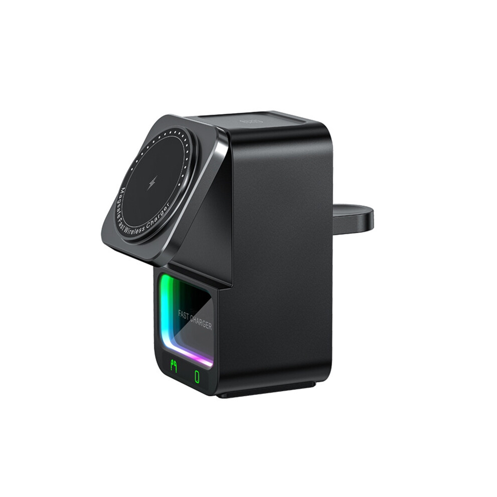 15W 5 In 1 Charger Magnetic Night Lights Bluetooth Speaker For Fast Charging Dock Station Black 4851161934316