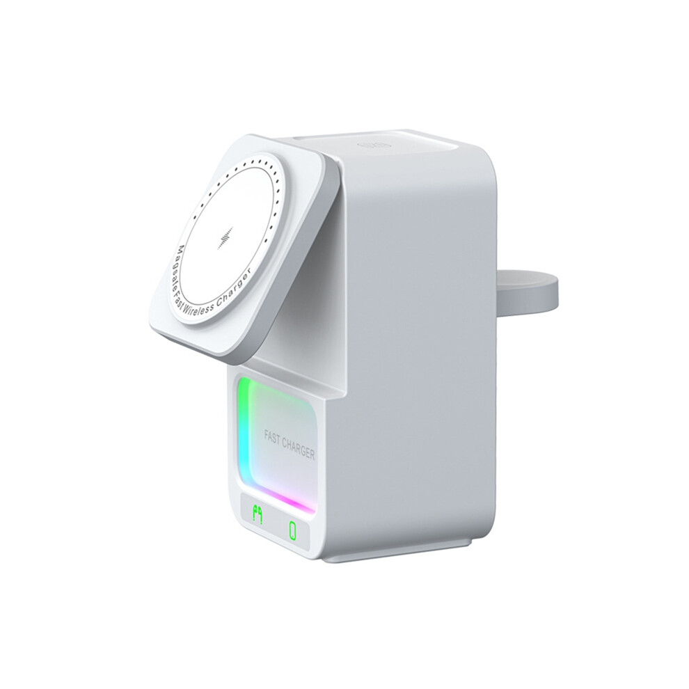 15W 5 In 1 Charger Magnetic Night Lights Bluetooth Speaker For Fast Charging Dock Station White 4851161934309