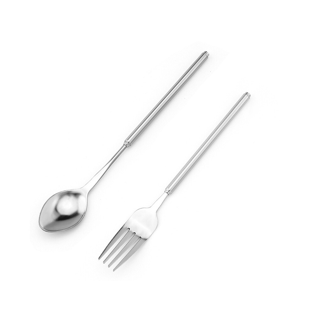 Retractable Fork and Spoon Set Barbecue, Dinner, Dessert Tableware Adjustable Lengthened Anti-Scalding-image-OPC-PGDRRHJ-NEW