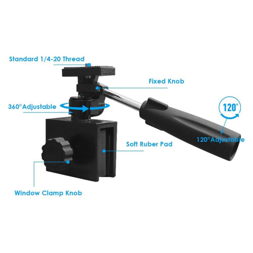 Spotting Mirror Window Mount Adapter Adjustable Clip for Camera Telescope 2