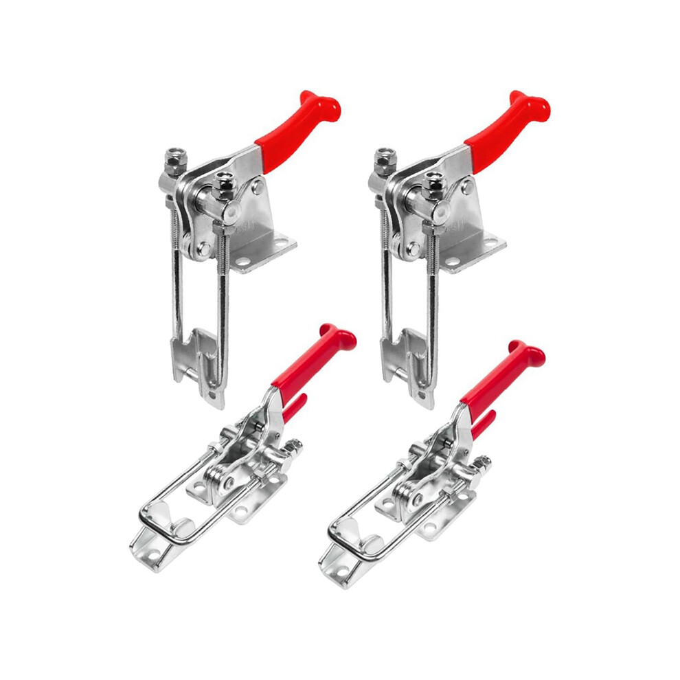 4Pack Toggle Clamps W/Adjustable U Bolt Latch, 90 Degree Vertical (40344) And Self-Lock (40341), 2 Of Each 4851161938970