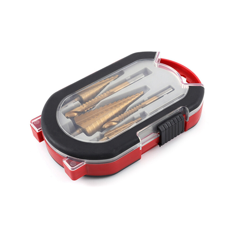 6-Piece Stepped Serrated Drill Bit Set Triangular Shank Titanium Alloy Coated Straight Groove 4851161938215