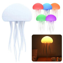 LED Jellyfish Lamp RGB Gradient Jelly Fish Light Voice Control Rechargeable Desk for Bedrooms