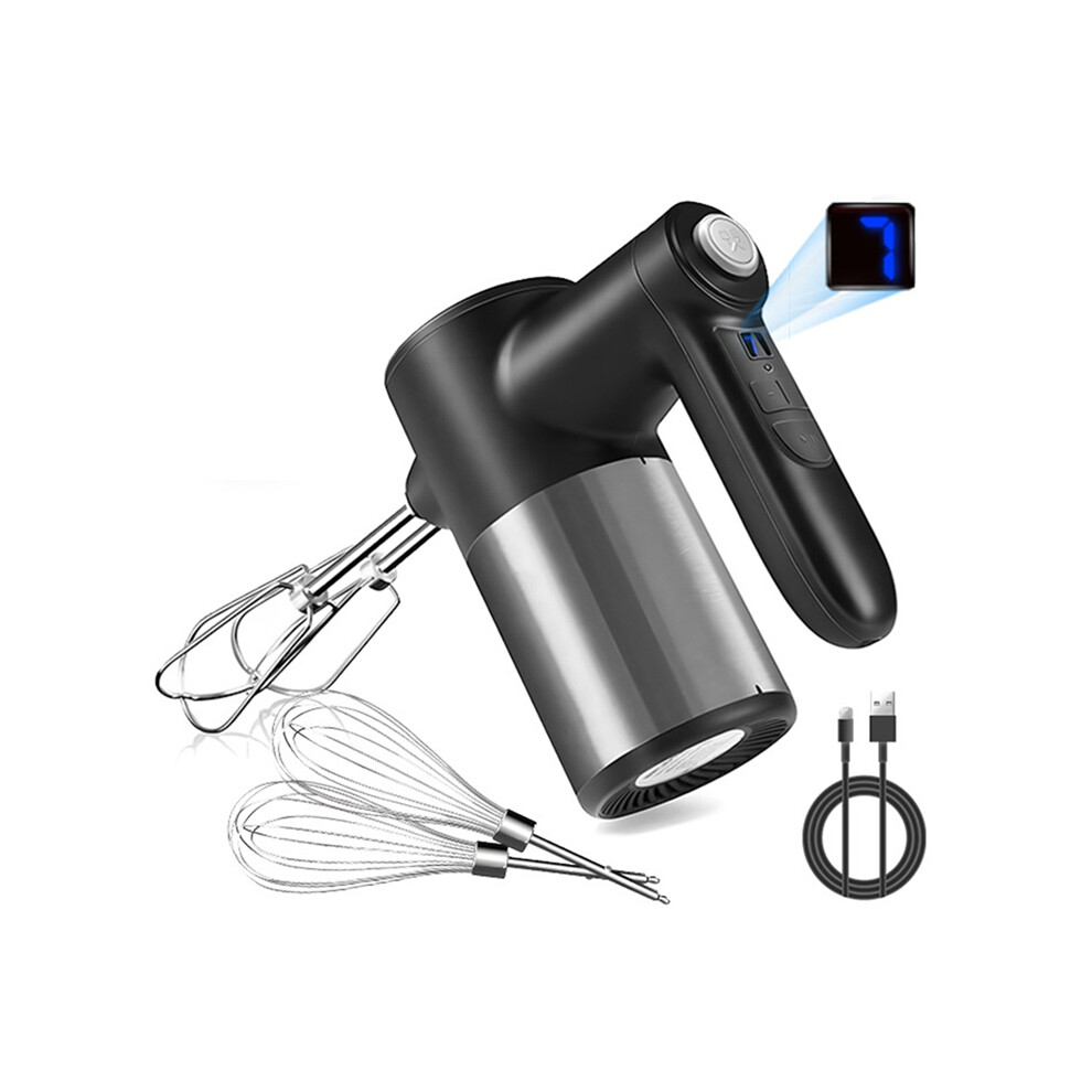 Cordless Hand Mixer,Digital Display 7 Speed Rechargeable Electric with 4 Stainless Steel Attachments,for Baking,Eggs-image-OPC-PGDRRWD-NEW