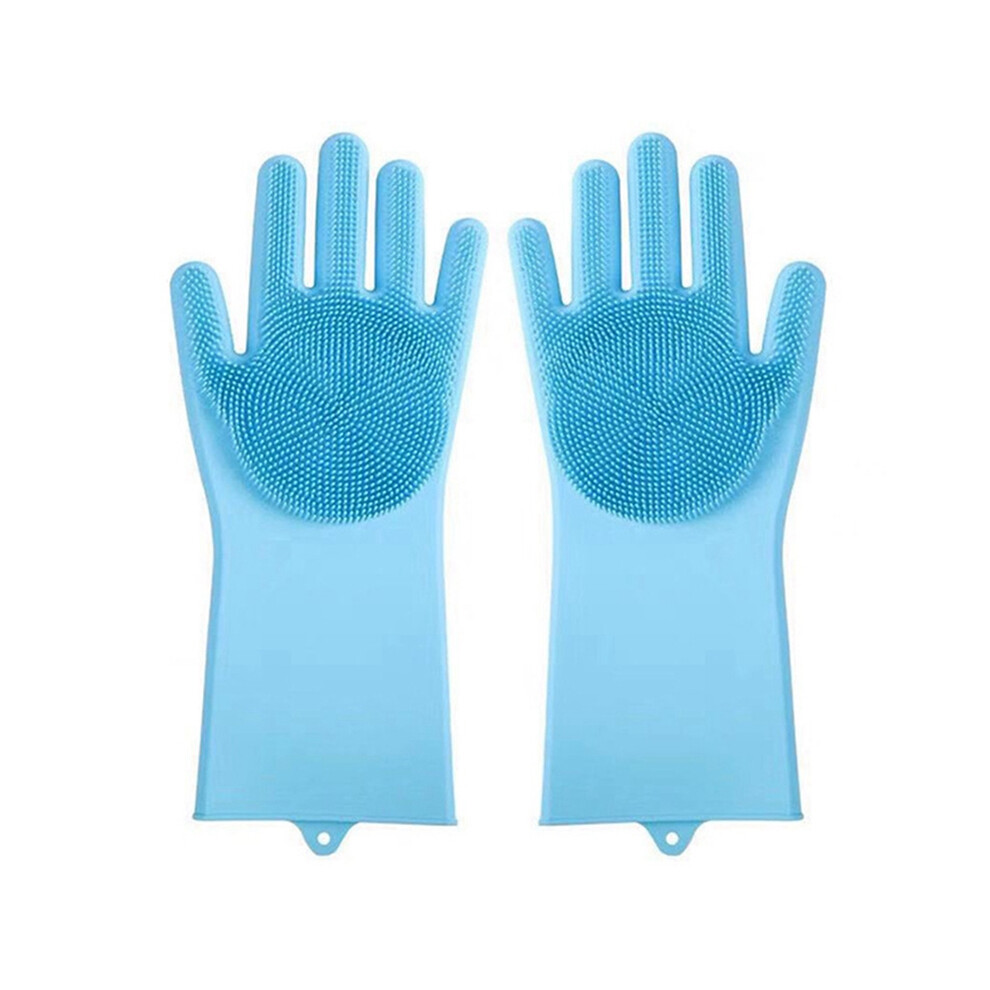 10PCS Washing Cleaning Gloves Convex Point Silicone Multi Purpose for Pet Kitchen Tools Blue-image-OPC-PGDRS7X-NEW