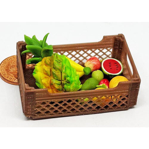 Dolls House Mixed Fruit Selection In A Plastic Crate Miniature F4
