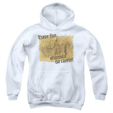 Trevco Sportswear PB109C-YFTH-1 Princess Bride Stormin Da Castle Youth Hooded Sweatshirt, White - Small