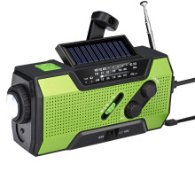 Emergency Weather Radio Hand Crank Portable Solar Charging with AM/FM/ LED Flashlight SOS Alert 2000mah