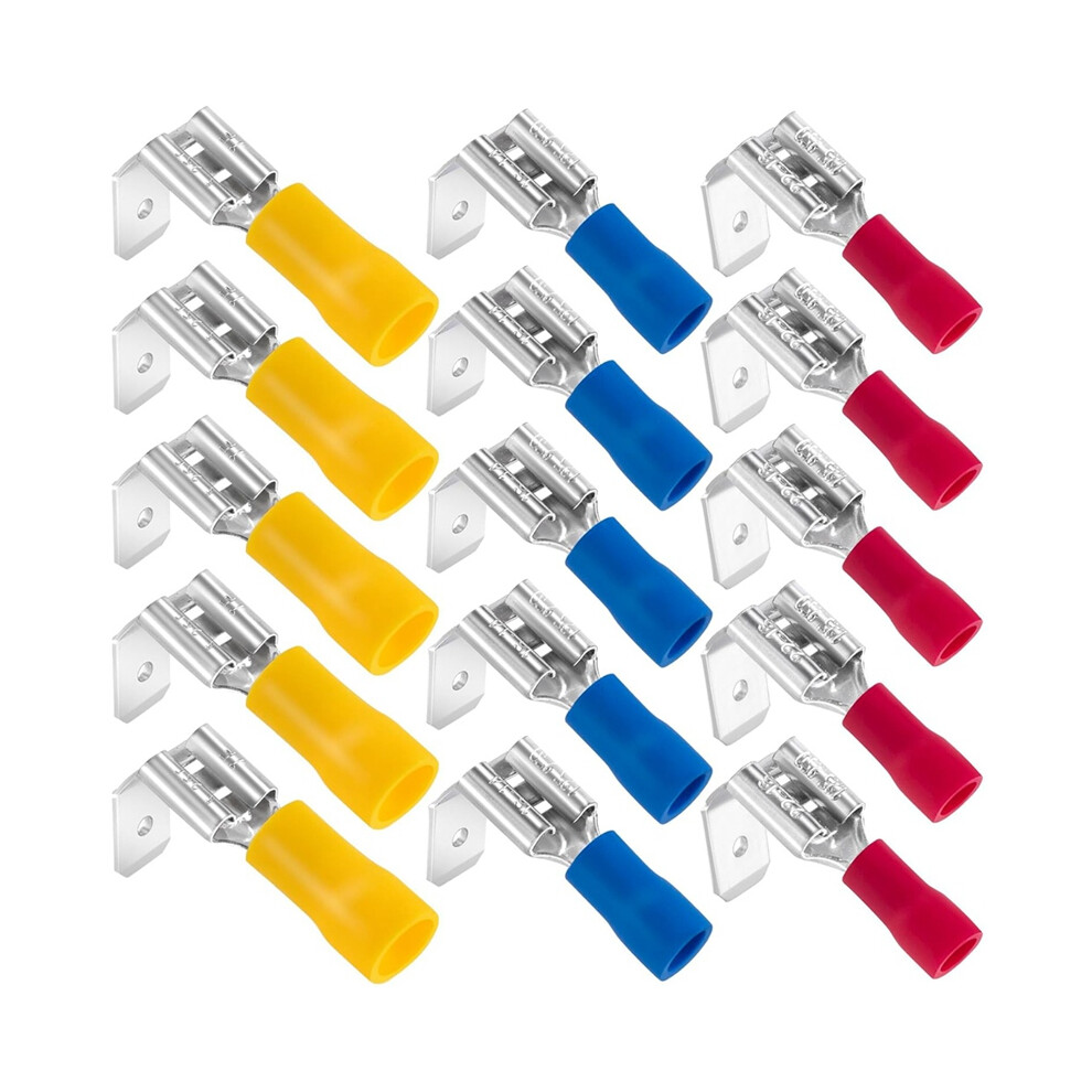 15Pcs Semi-Insulated Piggyback Spade Connectors, Assortment Kit, Female/Male Cable Crimp Terminals, 22-10 Awg 4851161949303