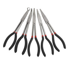 5PCS Long Needle Nose Pliers Set 25/45/90-Degree Angle, Straight,Curved Pliers,O-Shape Clamp