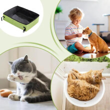 Foldable Litter Box Pan Cat Toilet Portable Travel Leak-Proof Waterproof Pet Kitten Litterbox A
