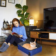 Foldable Litter Box Pan Cat Toilet Portable Travel Leak-Proof Waterproof Pet Kitten Litterbox B