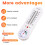 Indoor Thermometer Hygrometer Pointer Wall Vertical Red Water Long White Bar Hanging 6