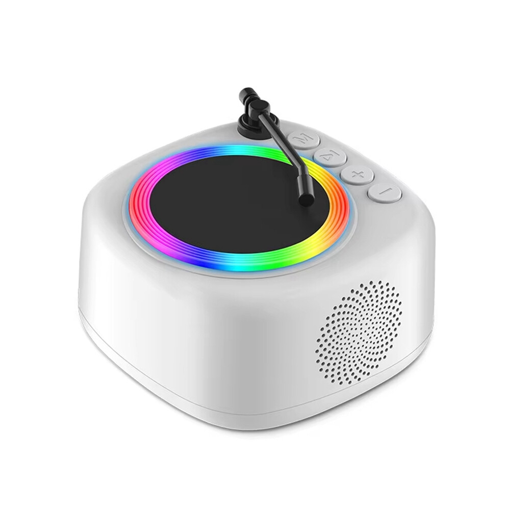 Retro Record Player Bluetooth Speaker Mini Vintage Hifi Sound Music Box Hd Recorder With Colorful Support Tf Card Light 4851161953874