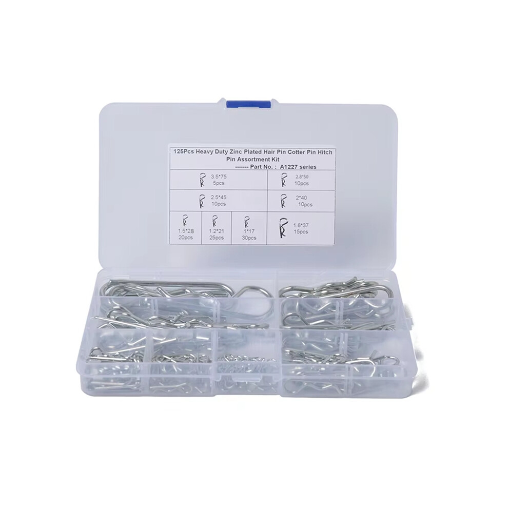 125 Pcs R Type Spring Cotter Pin M1 M1.2 M1.5 M1.8 M2 M2.5 M2.8 M3.5 Car Heavy Duty Split Clamp Hair Clip Hitch Tractor 4851161954703