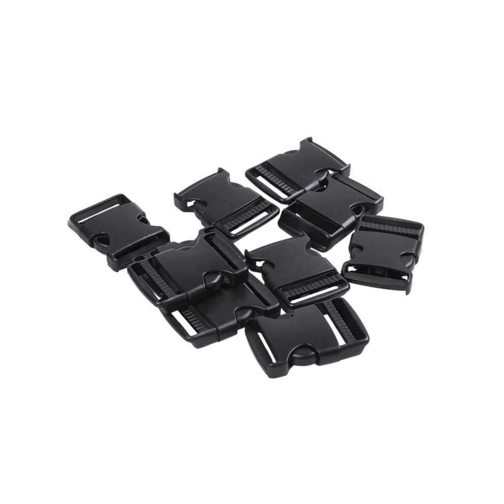 10X Hard Plastic Strap Band Belt Side Release Buckle 3Cm Width Black 4851161957766