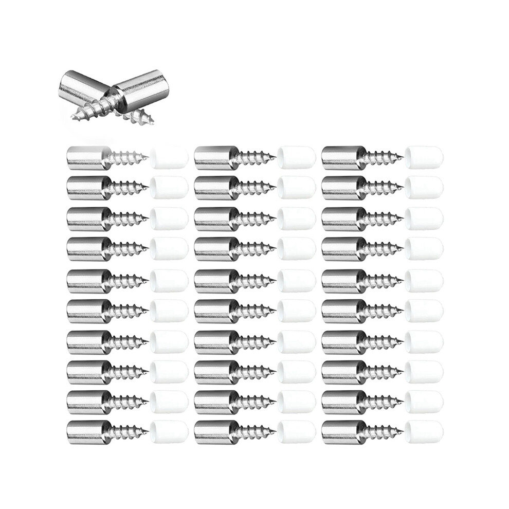 100Pcs Fixed Support Self-Tapping -Screw, Wardrobe Cabinet Glass Partition Nails With Rubber Sleeve 4851161957971