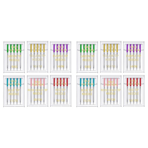 6 Sizes Universal Sewing Machine Needles Regular Point Flat Shank Needle Compatible with for Singer , 60PCS 1