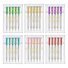 6 Sizes Universal Sewing Machine Needles Regular Point Flat Shank Needle Compatible with for Singer , 30PCS