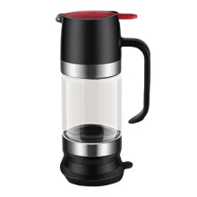 Honey Dispenser Jar, 10 Oz No Drip Glass with Handle Durables Clear Syrup Pot Silicone Base