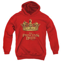Trevco Sportswear PB153C-YFTH-3 Princess Bride Crown Youth Hooded Sweatshirt, Red - Large