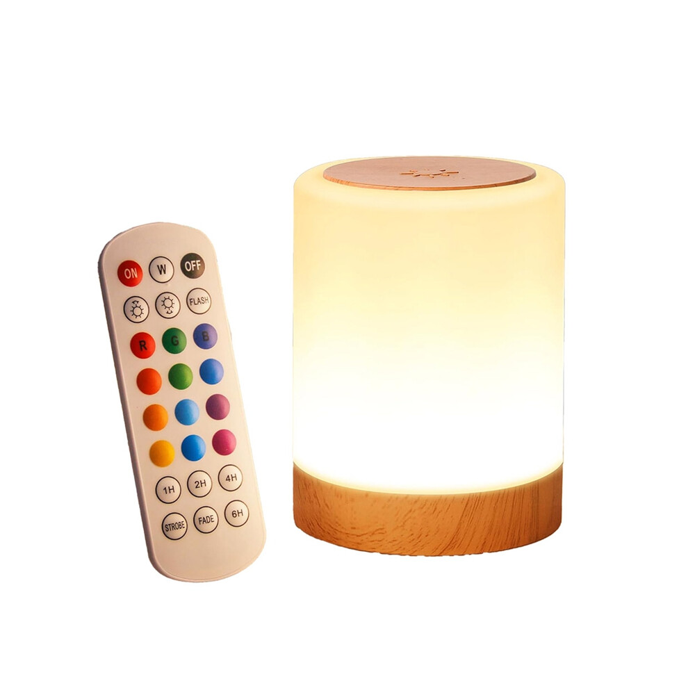 Tlily Kids Night For Bedroom,Led Bedside Touch Lamp With Remote Control,13Colors Changing,Usb Rechargeable Portable Light