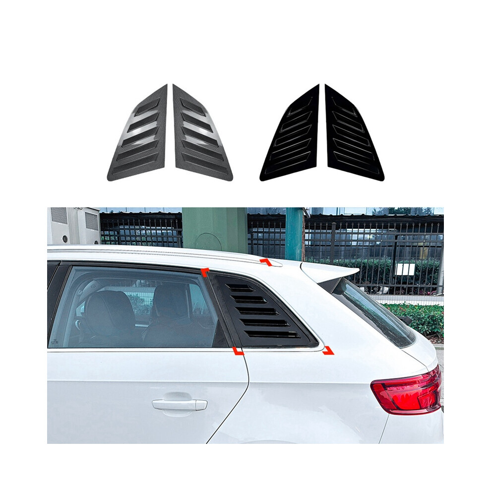 Car Rear Triangular Window Louvers Shutters Blinds Cover Trim For A3 S3 8V Hatchback 2014-2020 Glossy Black 4851161960377