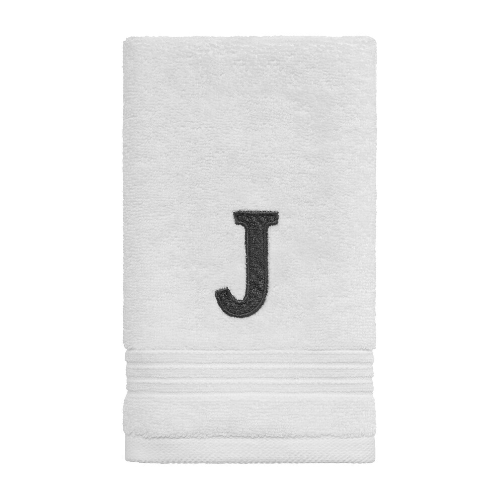 Avanti Linens - Serviette de toilette en coton doux et absorbant, brod   e, d   coration de salle de bain (collection monogramme, initiale J)