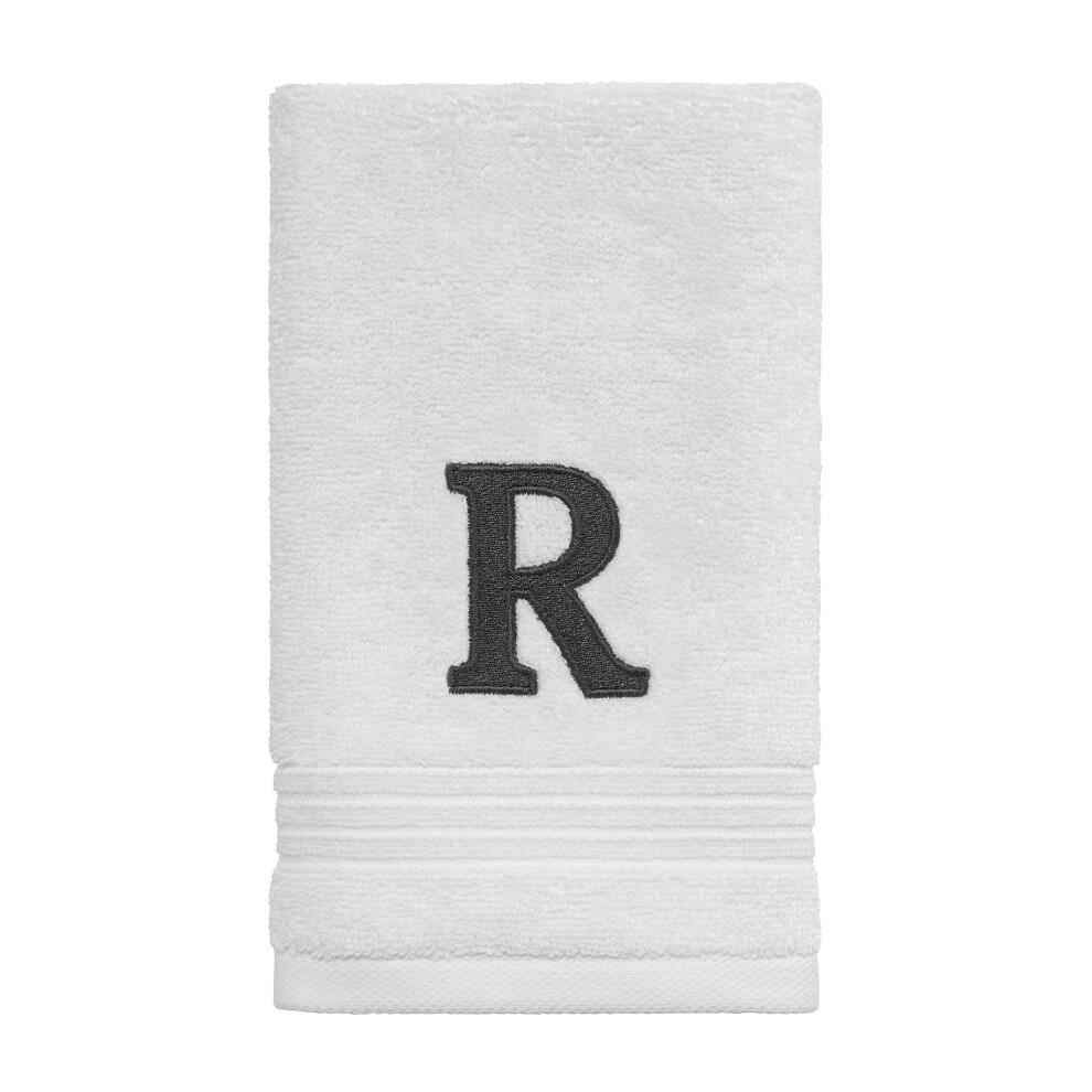 Avanti Linens - Serviette de toilette en coton doux et absorbant, brod   e, d   coration de salle de bain (collection monogramme, initiale R)