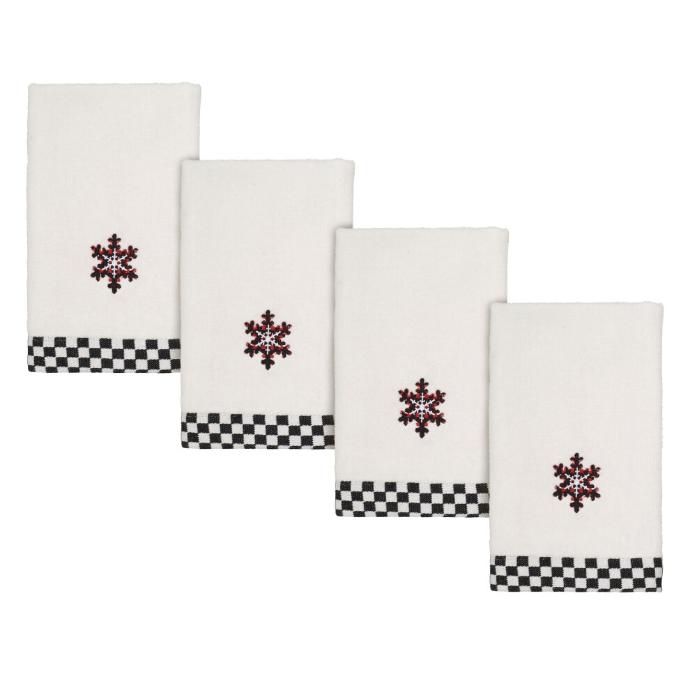 Avanti Linens - Serviettes de toilette en velours de coton doux et absorbant, lot de 4 (collection       C'est la saison      )