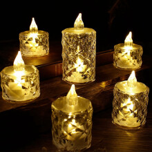 24 Pcs Led Tealight Candles Battery Operated Smokeless Candle Lamp for Valentines Weddings Dining Tables 1.42x2.56in