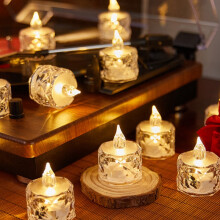 24 Pcs Led Tealight Candles Battery Operated Smokeless Candle Lamp for Valentines Weddings Dining Tables (1.42x1.97in)