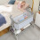 Costway Baby Bedside Cot Folding Sleeper Crib Portable With Adjustable Heights 8