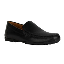(10.5 UK, Black) Geox Mens U Kosmopolis Leather Grip Moccasins
